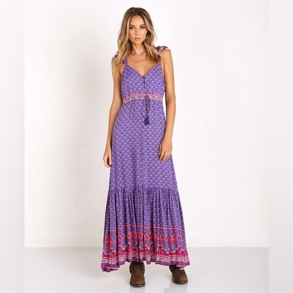 Spell and the gypsy / sunset road frill maxi dress gown purple royale XS rare - Picture 2 of 9